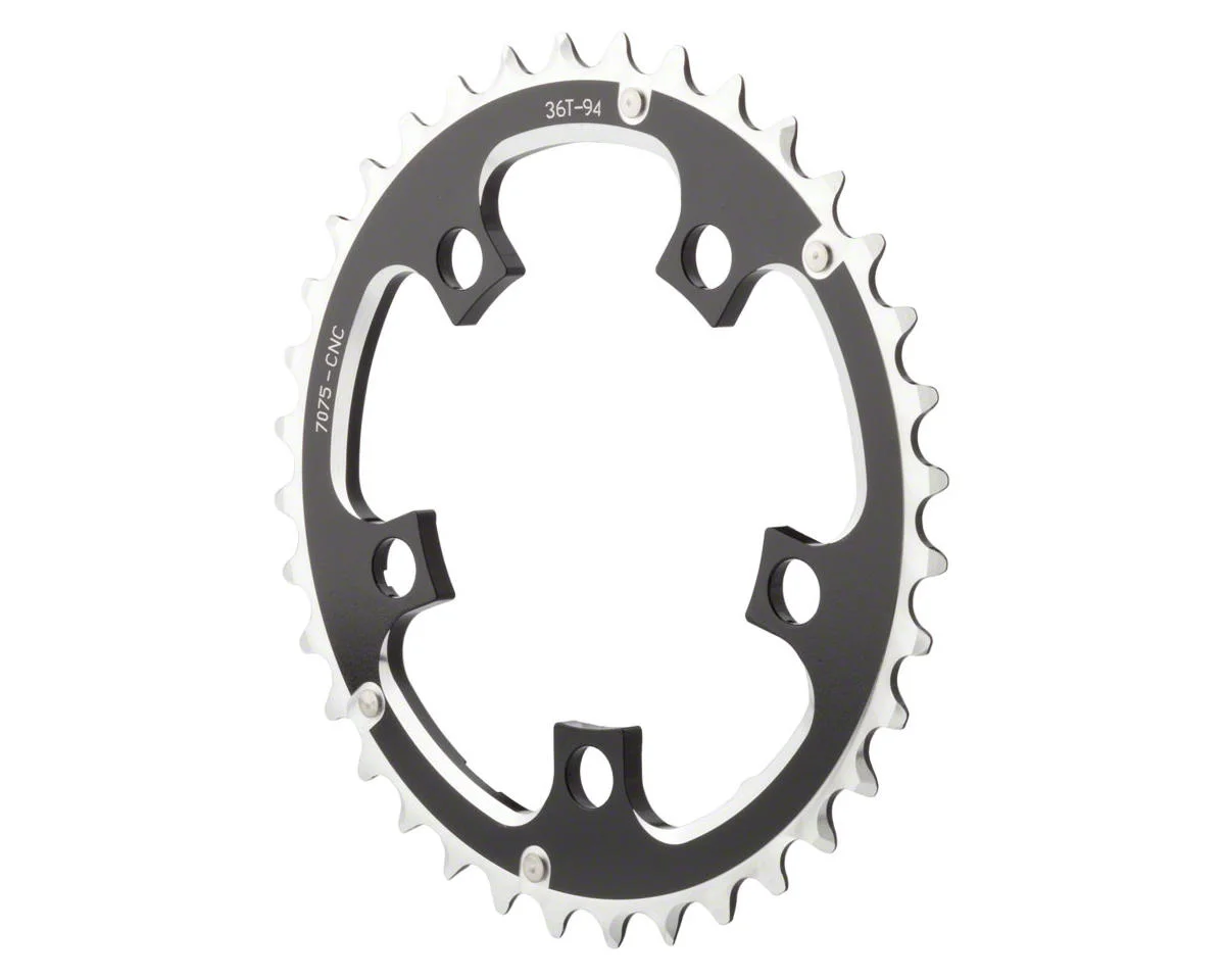 MSW Dimension Chainrings (Black/Silver) (3 x 8/9/10 Speed) (Outer) (94mm BCD) (44T)